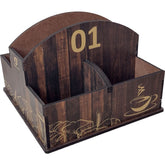 Conjunto 25 Porta Guardanapos e Sachês MDF Café para Padaria Restaurante 1 ao 25 Numerados